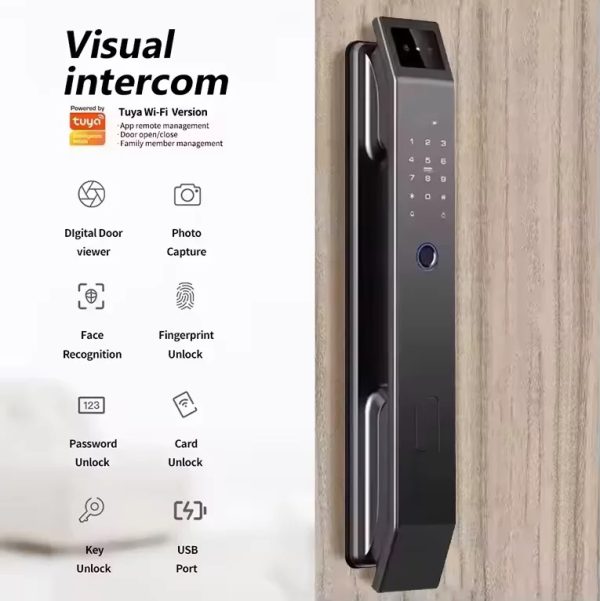 Tuya 3D Face Real-time Intercom Smart Door Lock - Image 4