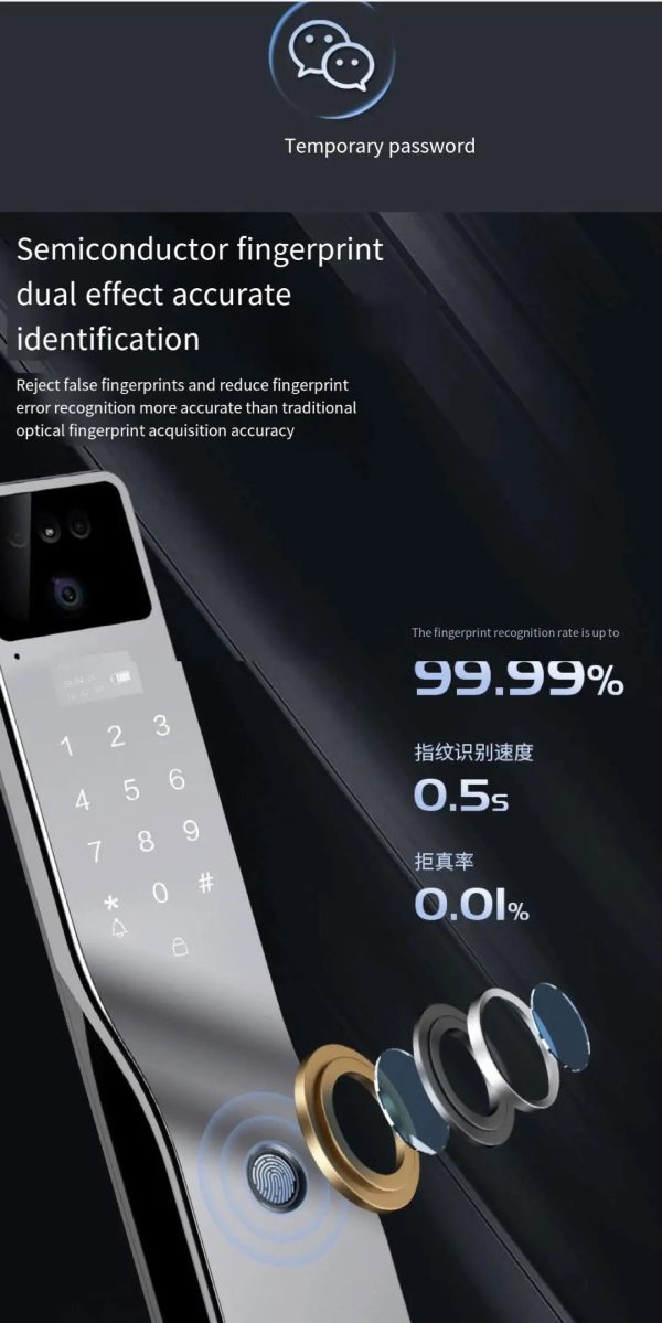 Smart Lock -3D face Recognition with Video Intercom-T4 - Image 5