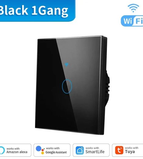 Tuya Wi-Fi Touch Switch 1 gang - black