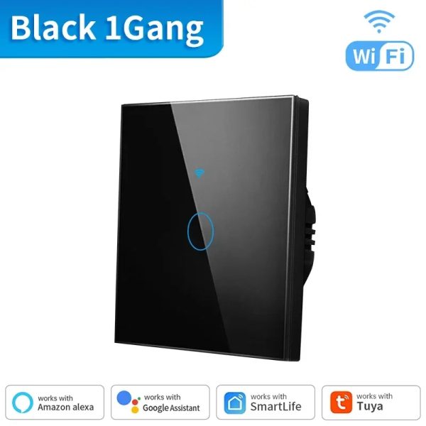 Tuya Wi-Fi Touch Switch 1 gang - black