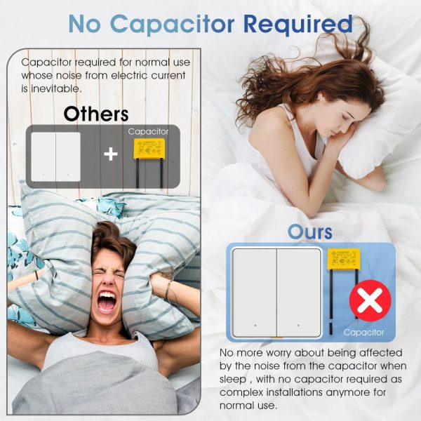 Zigbee No Neutral Switch 2gang black (mechanical) Csmart - Image 5