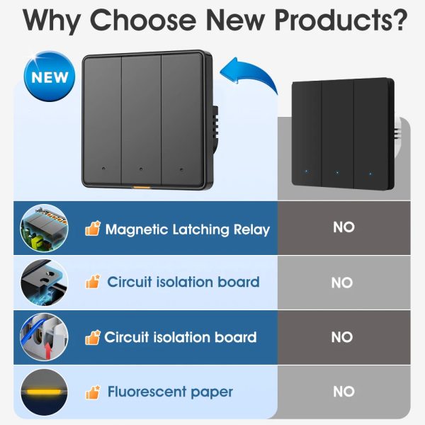 Zigbee No Neutral Switch 2gang black (mechanical) Csmart - Image 6
