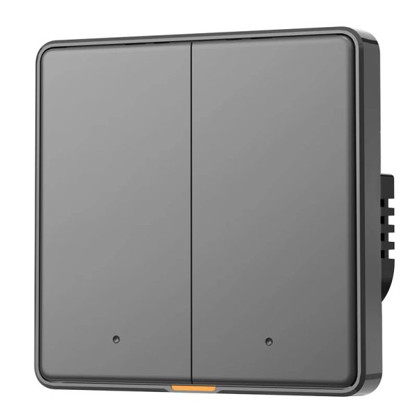Zigbee No Neutral Switch 2gang black (mechanical) Csmart - Image 2